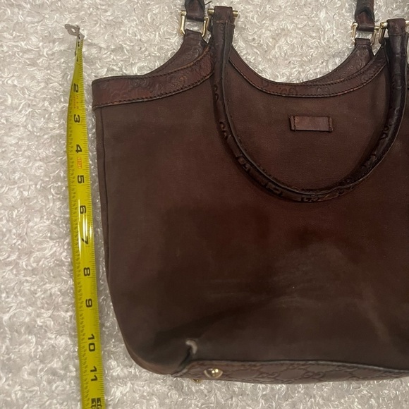 GUCCI Shoulder Bag Tote 279153 Canvas Leather Trim - Picture 12 of 15